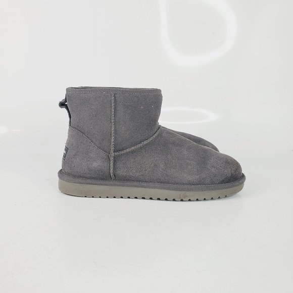 Koolaburra by UGG Women's Gray Suede Shearling Lined Pull On Ankle Snow Boot 10 - Picture 1 of 7